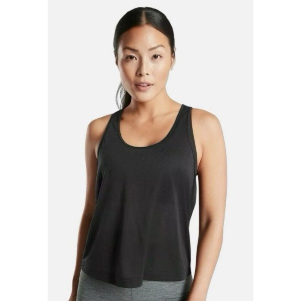 Athleta Vapor Scoop Racerback Tank Top Women's Medium Black Workout